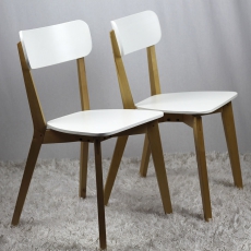 2. akosť Jedálenská stolička drevená Corby (SET 2 ks) breza / biela - 8