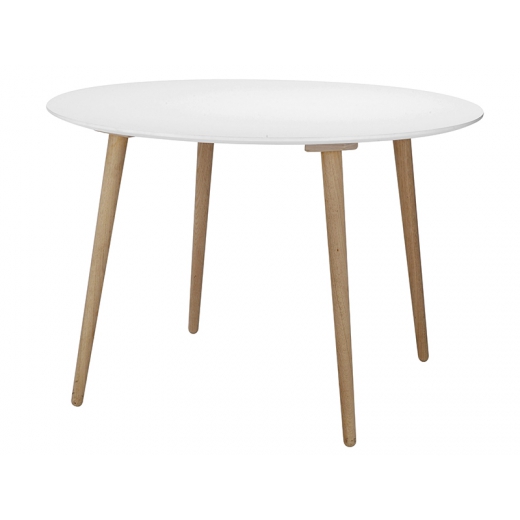 2. akosť Jedálenský stôl okrúhly Gravy, 110 cm biela - 1