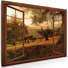3D obraz Okno do ráje přírody hnědé, 120x80 cm - 2
