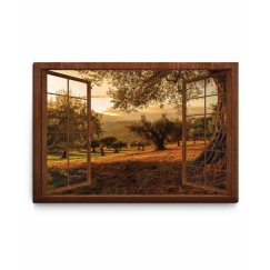 3D obraz Okno do ráje přírody hnědé, 120x80 cm