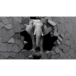3D obraz Slon v kameni, 90x60 cm