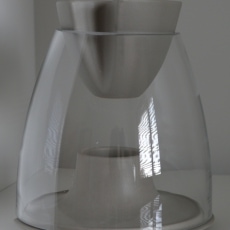 Aromalampa Dome 16 cm, sklo/kamenina šedá - 2