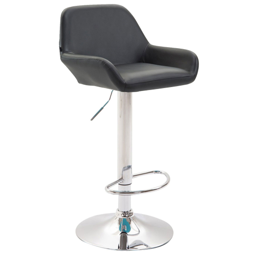 Barová stolička Brag, syntetická koža, čierna - 1