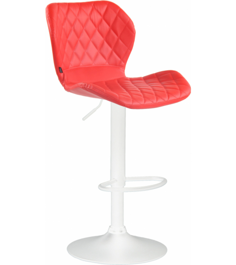 Barová stolička Cork, syntetická koža, biela / červená
