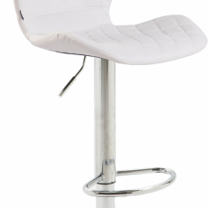 Barová stolička Cork, syntetická koža, chróm / biela - 1