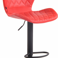 Barová stolička Cork, syntetická koža, čierna / červená - 1