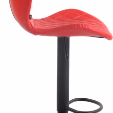 Barová stolička Cork, syntetická koža, čierna / červená - 3