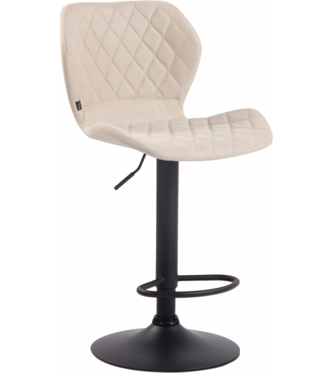 Barová stolička Cork, textil, čierna / krémová