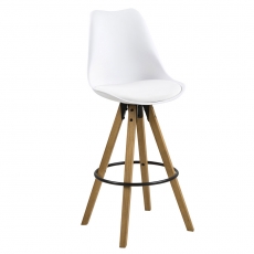 Barová stolička Damian (Súprava 2 ks), biela - 1