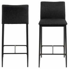 Barová stolička Demina (SET 2ks), tkanina, šedá - 2