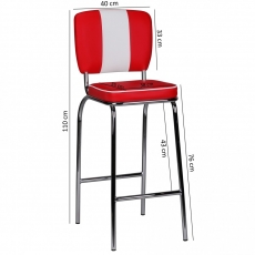 Barová stolička Elvis, červená - 2