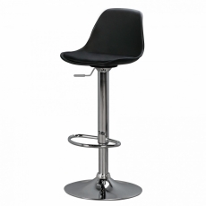 Barová stolička Ferit, syntetická koža, čierna - 4