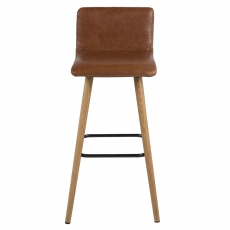 Barová stolička Fredy (SET 2 ks), koňaková koža - 4