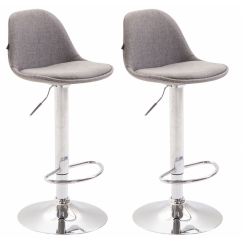 Barová stolička Kiel (SET 2 ks), textil, šedá