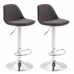Barová stolička Kiel (SET 2 ks), textil, tmavo šedá