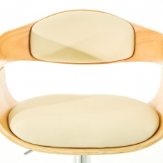 Barová stolička King (SET 2 ks), syntetická koža, krémová - 4