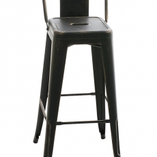Barová stolička kovová Mason, antik čierna - 1