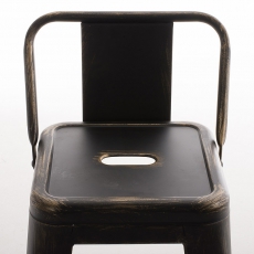 Barová stolička kovová Mason, antik čierna - 4