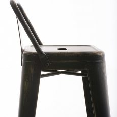 Barová stolička kovová Mason, antik čierna - 5