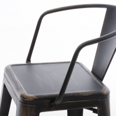 Barová stolička kovová Mason L, antik čierna - 4