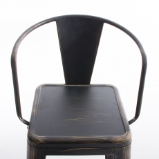Barová stolička kovová Mason L, antik čierna - 5