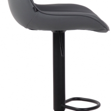 Barová stolička Lentini, syntetická koža, čierna / šedá - 3