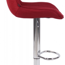 Barová stolička Lentini, textil, chróm / červená - 3
