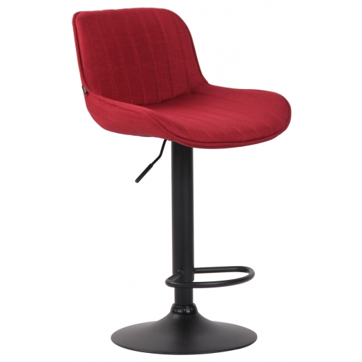 Barová stolička Lentini, textil, čierna / červená - 1