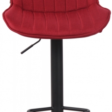 Barová stolička Lentini, textil, čierna / červená - 2
