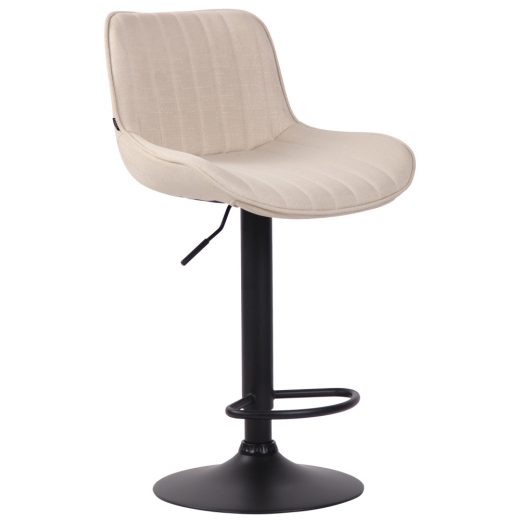 Barová stolička Lentini, textil, čierna / krémová - 1