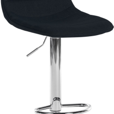 Barová stolička Lex, textil, chrómový podstavec / čierna - 1