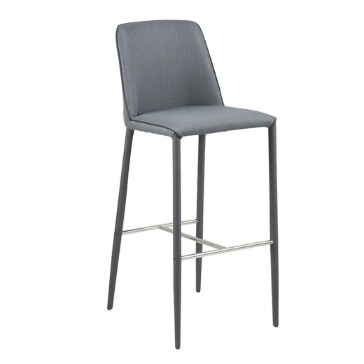 Barová stolička na štvornohej podnoži Ajka, sivá - 1