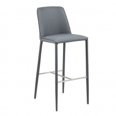 Barová stolička na štvornohej podnoži Ajka, sivá - 1