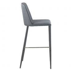 Barová stolička na štvornohej podnoži Ajka, sivá - 3
