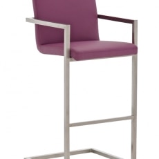 Barová stolička s nerezovou podnožou Aster  - 5
