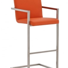 Barová stolička s nerezovou podnožou Aster  - 6