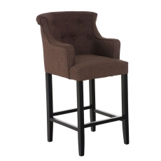 Barová stolička s podrúčkami Sylko, čierna podnož - 1
