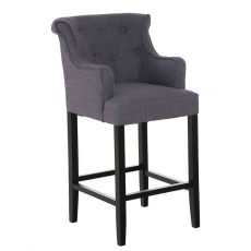Barová stolička s podrúčkami Sylko, čierna podnož - 2