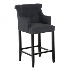 Barová stolička s podrúčkami Sylko, čierna podnož - 3