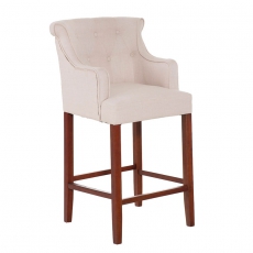 Barová stolička s podrúčkami Sylko, hnedá podnož - 4