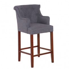 Barová stolička s podrúčkami Sylko, hnedá podnož