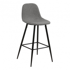 Barová stolička Wanda (Súprava 2 ks), čierna/svetlosivá