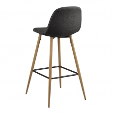 Barová stolička Wanda (Súprava 2 ks), dub/sivá - 2