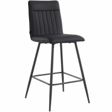 Barová stolička Zelta (SADA 2 ks), syntetická koža, čierna - 4