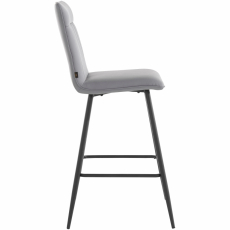Barová stolička Zelta (SADA 2 ks), syntetická koža, šedá - 3