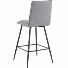 Barová stolička Zelta (SADA 2 ks), syntetická koža, šedá - 5