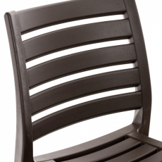 Barová židle Ares, plast, hnědá - 3