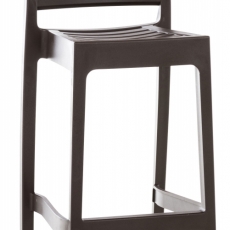 Barová židle Ares, plast, hnědá - 6