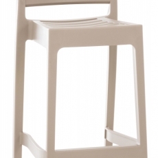 Barová židle Ares, plast, krémová - 6