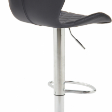 Barová židle Cork, syntetická kůže, chrom / černá - 4